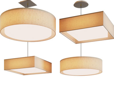 现代方形圆形灯罩的吊灯