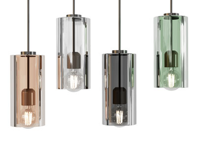 现代柱形玻璃灯罩吊灯
