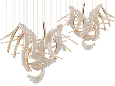 现代叶片造的吊灯