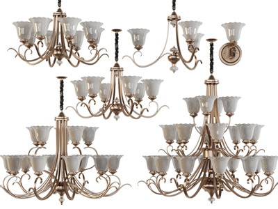 欧式铁艺雕花多头吊灯