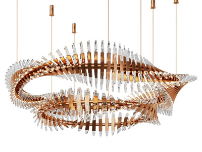 现代扭曲圆形吊灯