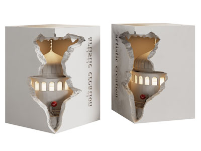 侘寂风壁灯、转角石膏壁灯