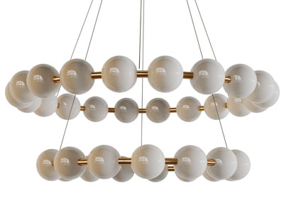 现代圆形串珠吊灯