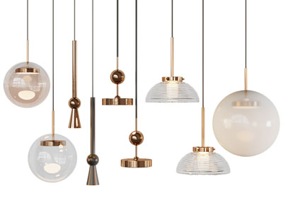 现代轻奢玻璃灯罩吊灯