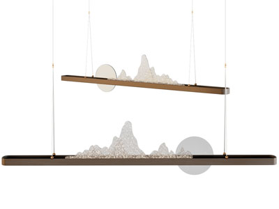 新中式一字装饰山脉的吊灯