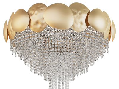 现代金属装饰的水晶串珠吊灯