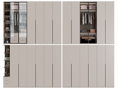 现代衣柜3d模型 现代衣柜