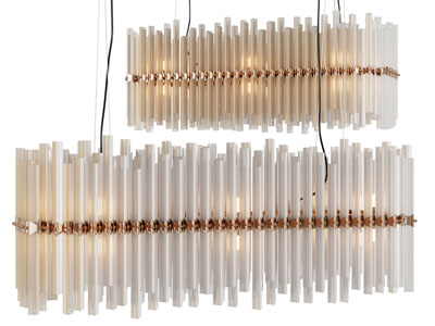 现代管状拼接吊灯