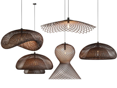 现代民宿网状灯罩吊灯