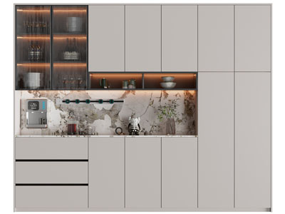 现代酒柜3d模型 现代酒柜