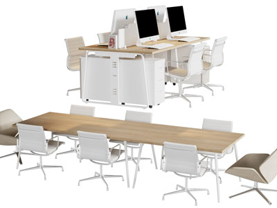 现代办公桌椅组合