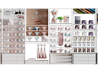 现代内衣店货架、展柜3d模型 现代内衣店货架、展柜