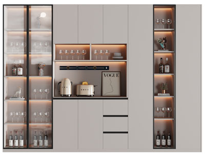 现代酒柜3d模型 现代酒柜