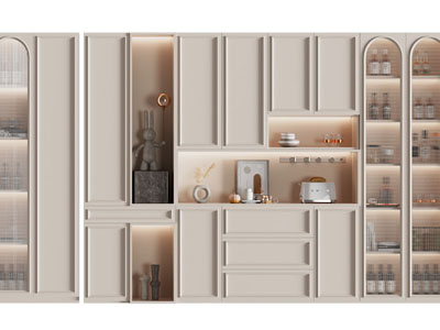 现代酒柜3d模型 现代酒柜