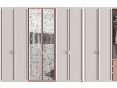 新中式衣柜3d模型 新中式衣柜