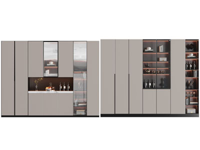 现代酒柜3d模型 现代酒柜