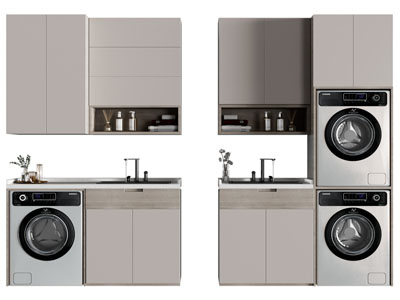 现代洗衣机装饰收纳柜