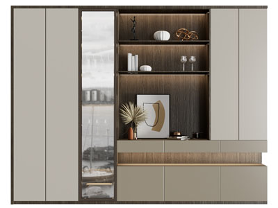 现代酒柜3d模型 现代酒柜