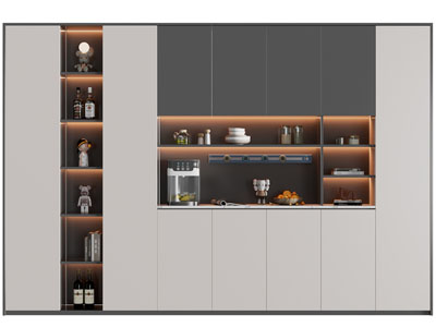 现代酒柜3d模型 现代酒柜