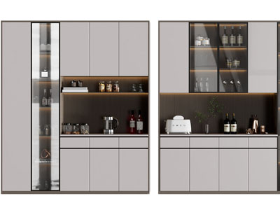 现代玻璃柜门酒柜3d模型 现代玻璃柜门酒柜