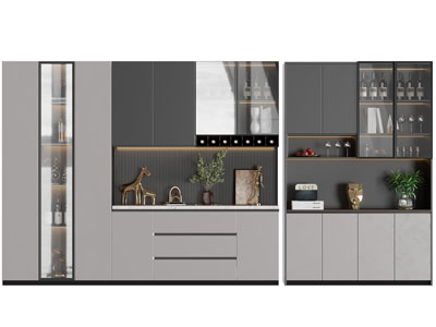 现代酒柜3d模型 现代酒柜