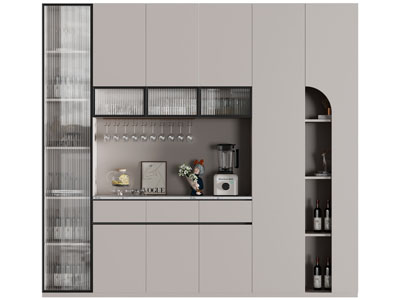 现代酒柜3d模型 现代酒柜
