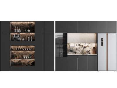 现代酒柜3d模型 现代酒柜