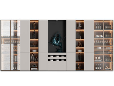 现代酒柜3d模型 现代酒柜