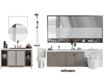 新中式洗手台、镜柜