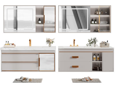 新中式洗手台、镜柜