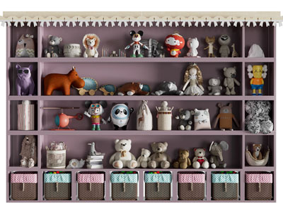 现代儿童卡通玩具、布偶收纳柜