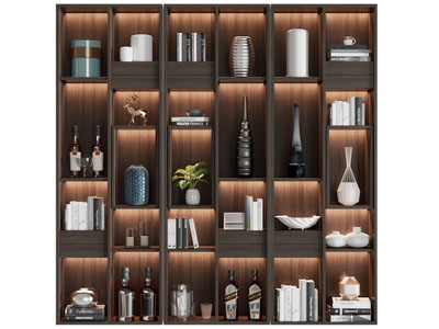 现代酒柜3d模型 现代酒柜