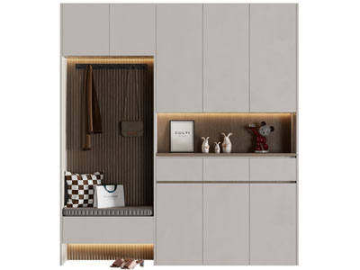 现代带卡座的玄关鞋柜