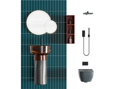 现代洗手台、马桶