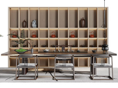 新中式茶桌椅组合