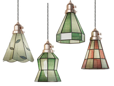 美式彩色玻璃灯罩吊灯