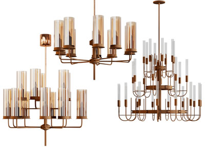 现代柱形灯罩吊灯