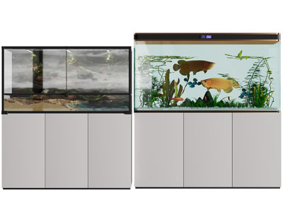 现代带收纳柜的鱼缸