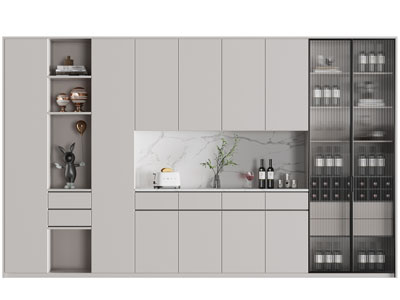 现代酒柜3d模型 现代酒柜