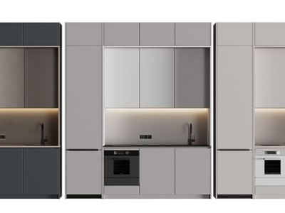 现代带水盆的橱柜