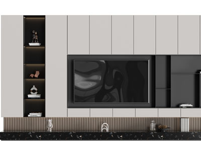 现代电视背景墙3d模型 现代电视背景墙