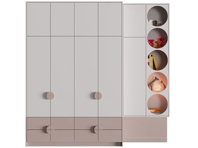 现代儿童装饰衣柜3d模型 现代儿童装饰衣柜