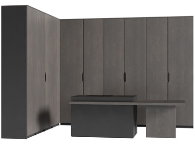 现代转角衣柜3d模型 现代转角衣柜