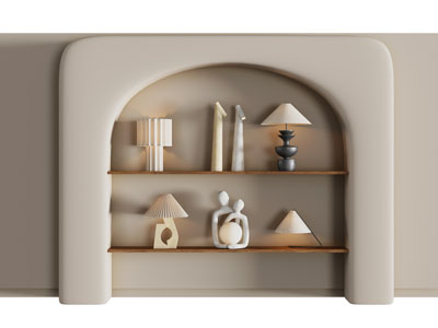 侘寂风装饰柜、背景墙