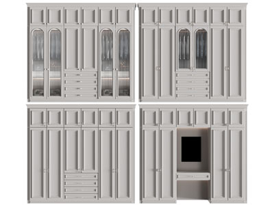 美式衣柜3d模型 美式衣柜
