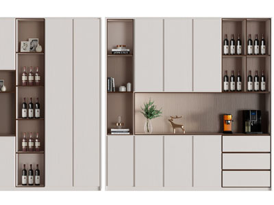 现代酒柜3d模型 现代酒柜