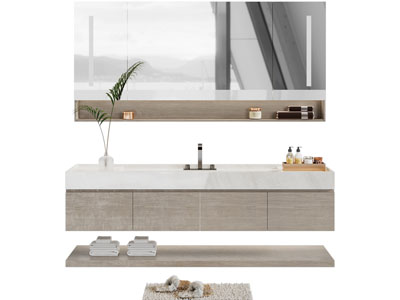 现代洗手台、镜柜