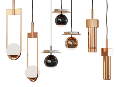 现代轻奢垂线吊灯