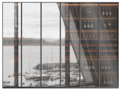 现代玻璃柜门的酒柜3d模型 现代玻璃柜门的酒柜