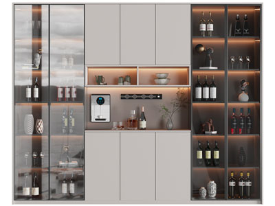 现代酒柜3d模型 现代酒柜